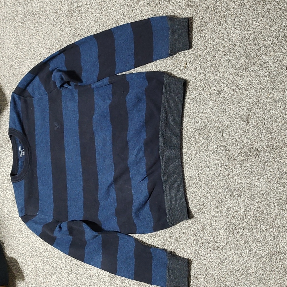 Black and Blue Striped Sweatshirt